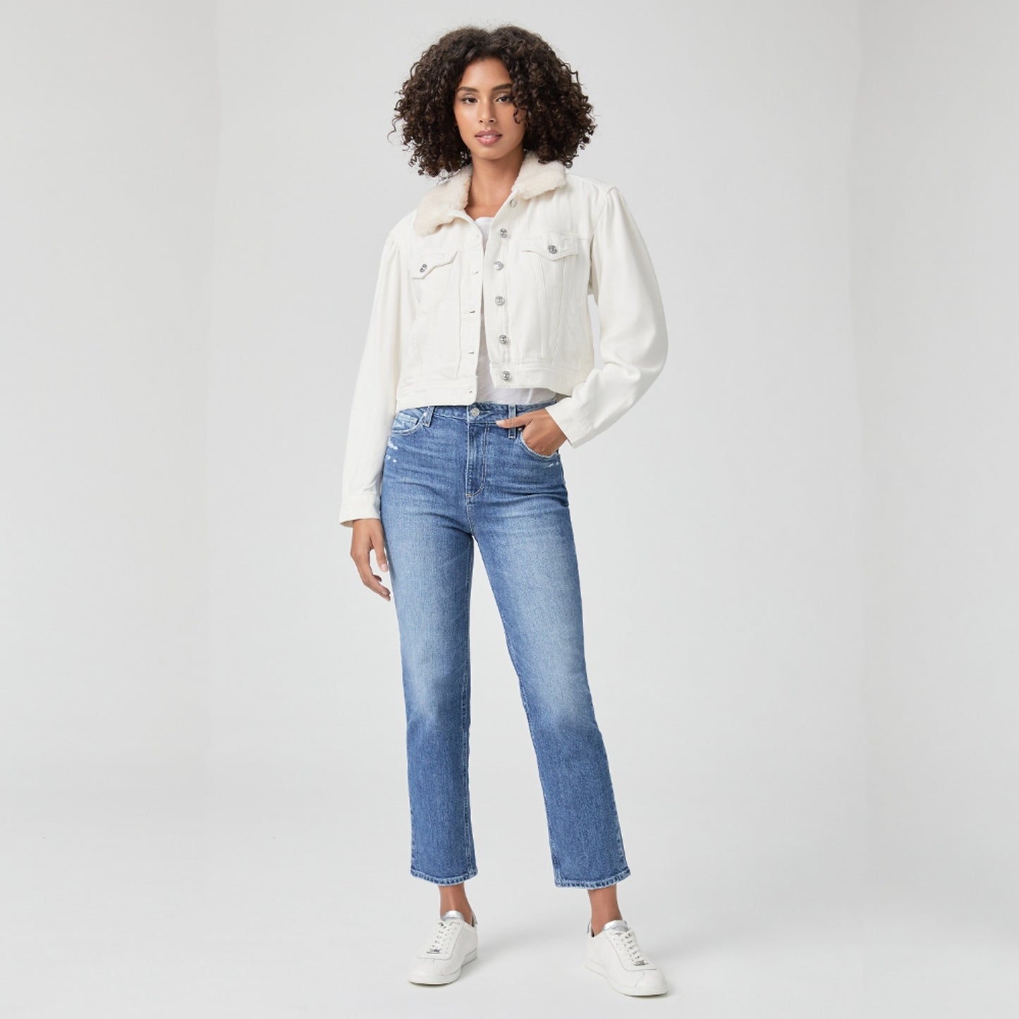 - Sarah - Straight Ankle Jeans - Blue