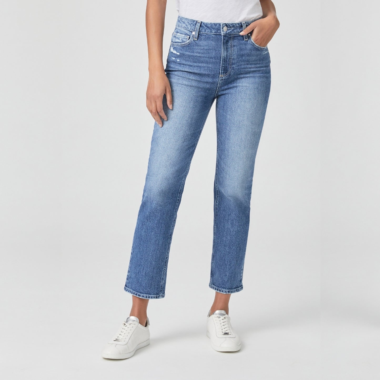 - Sarah - Straight Ankle Jeans - Blue