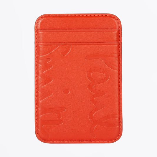 Magnetic Logo Wallet - Coral Red