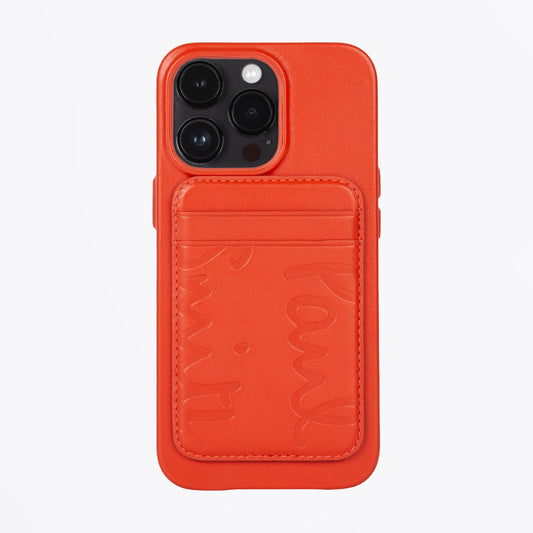 Magnetic Logo Wallet - Coral Red