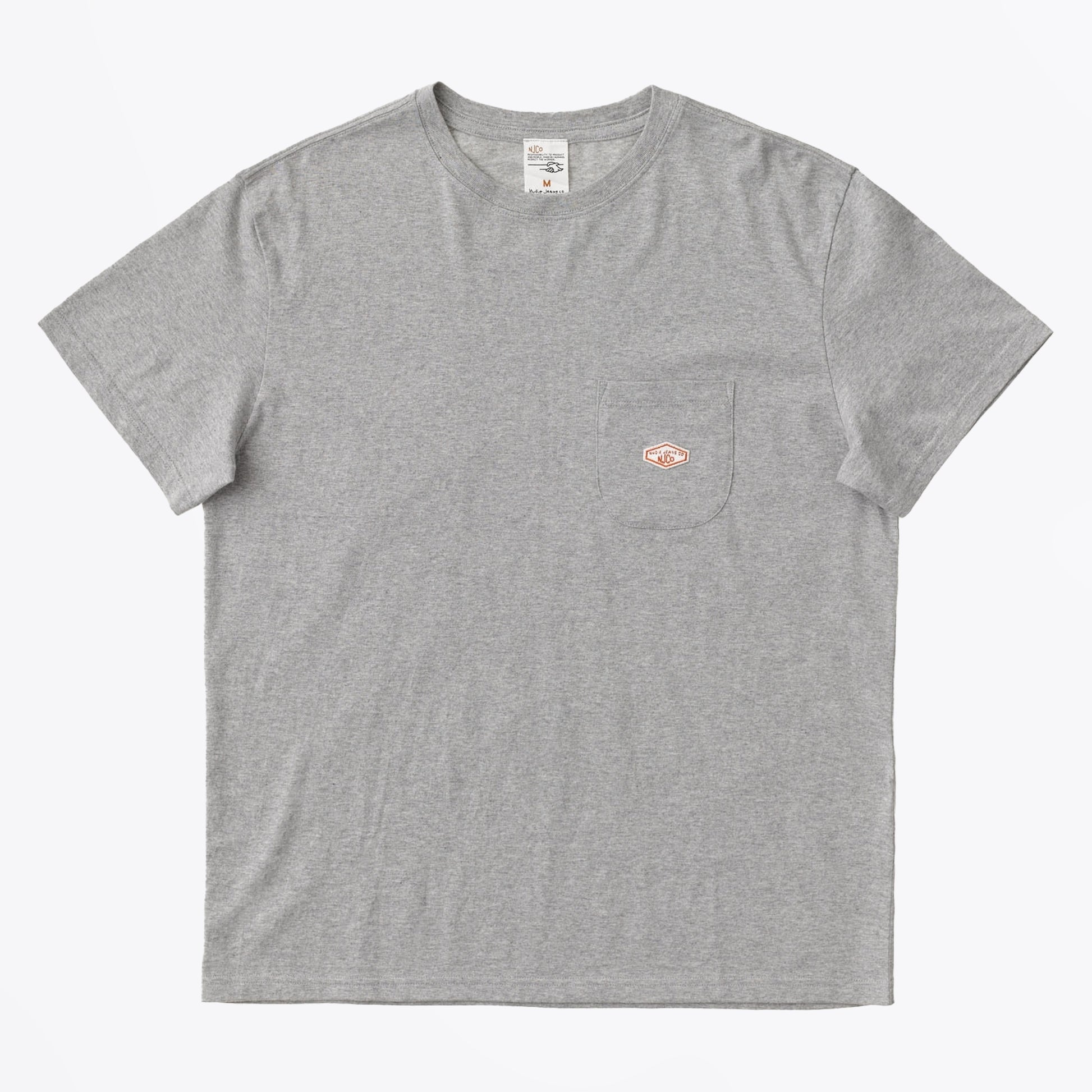Nudie Leffe Pocket Tee - Grey Melange