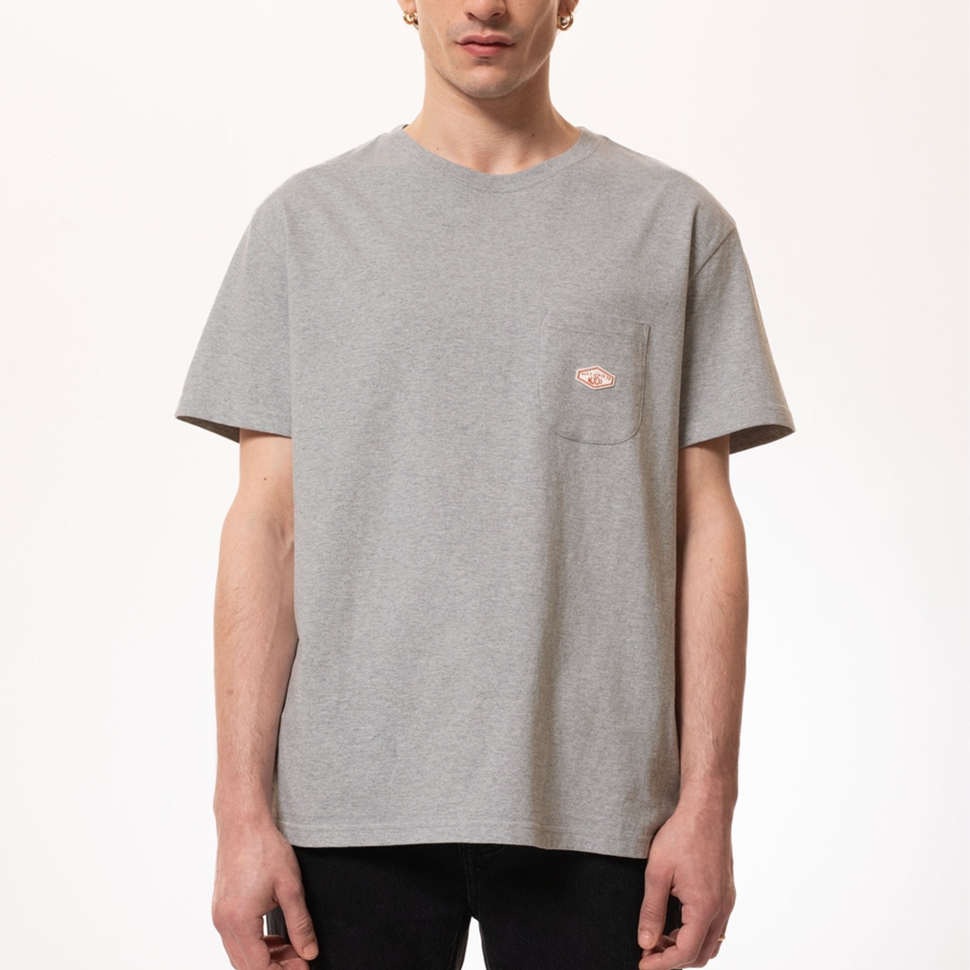 Nudie Leffe Pocket Tee - Grey Melange