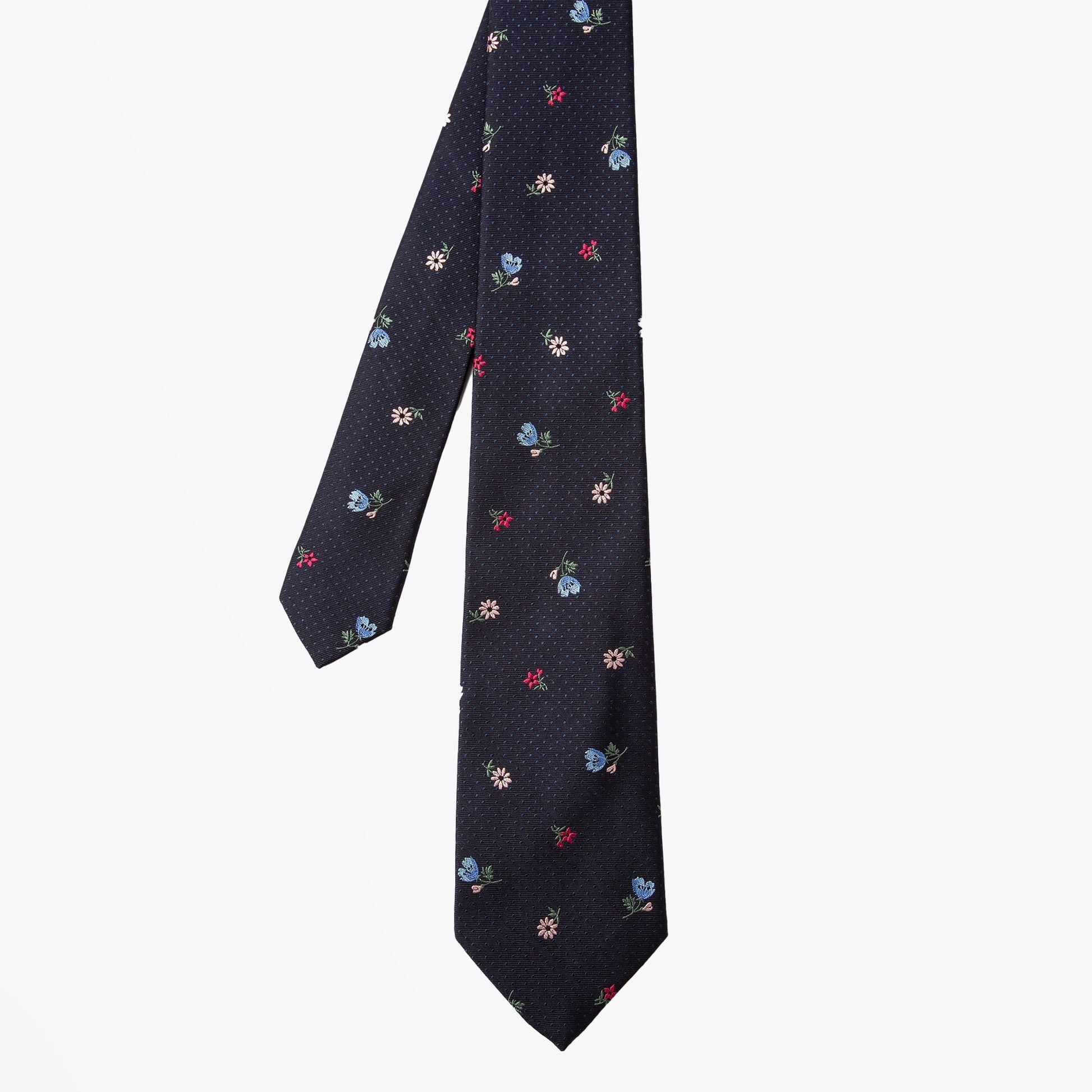 Paul Floral Spot Tie - Very Dark Navy