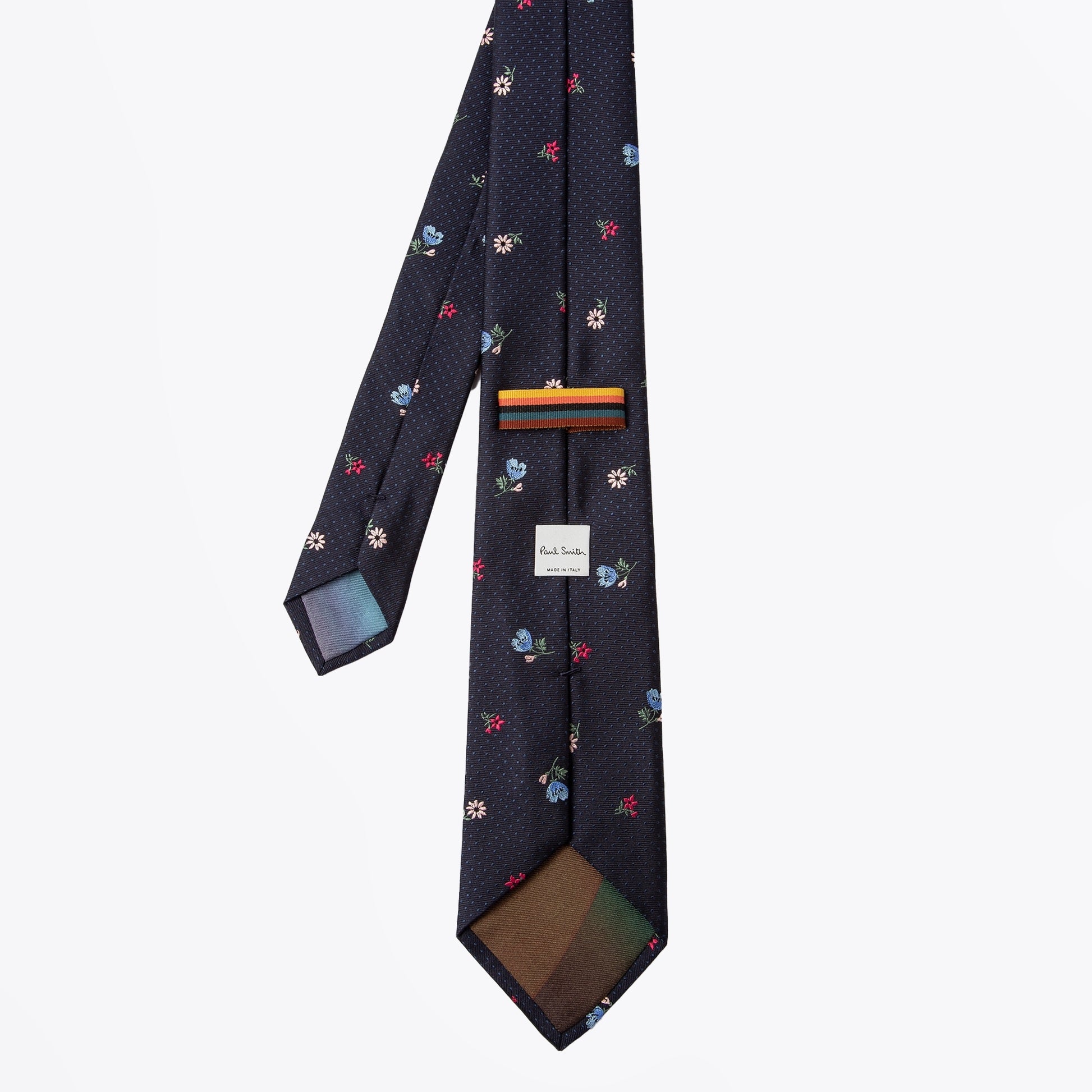 Paul Floral Spot Tie - Very Dark Navy
