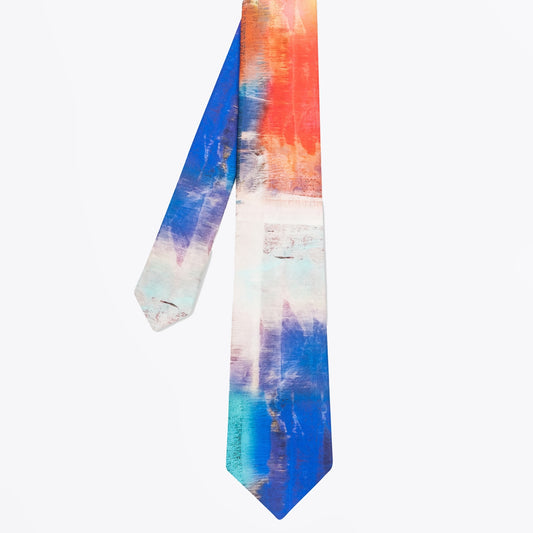 - Abstract Silk Screen Tie - Red