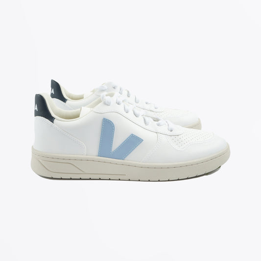 - V-10 CWL Sneaker - White Steel Nautico