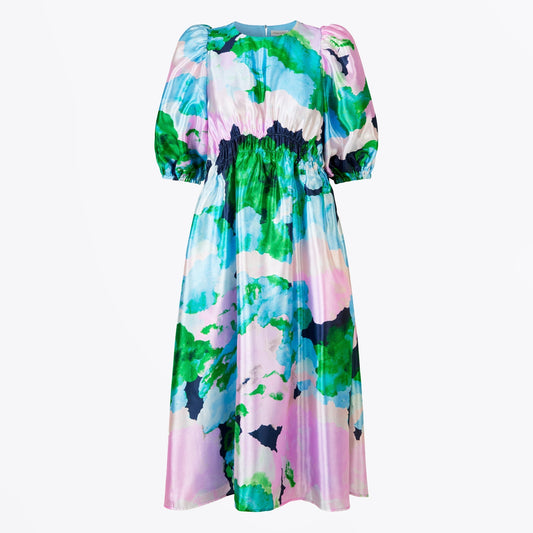 - Elizabeth Textured Poly Dress - Clouds