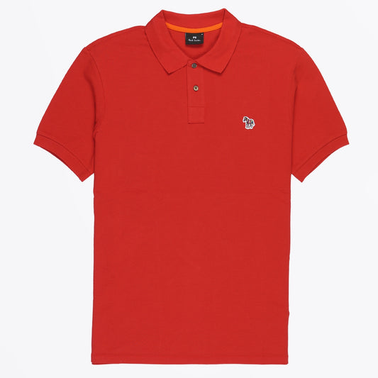 - Regular Fit Short Sleeved Zebra Polo Shirt - Red