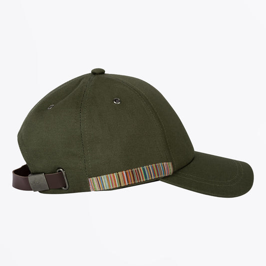 - Signature Stripe Trim Cap - Khaki