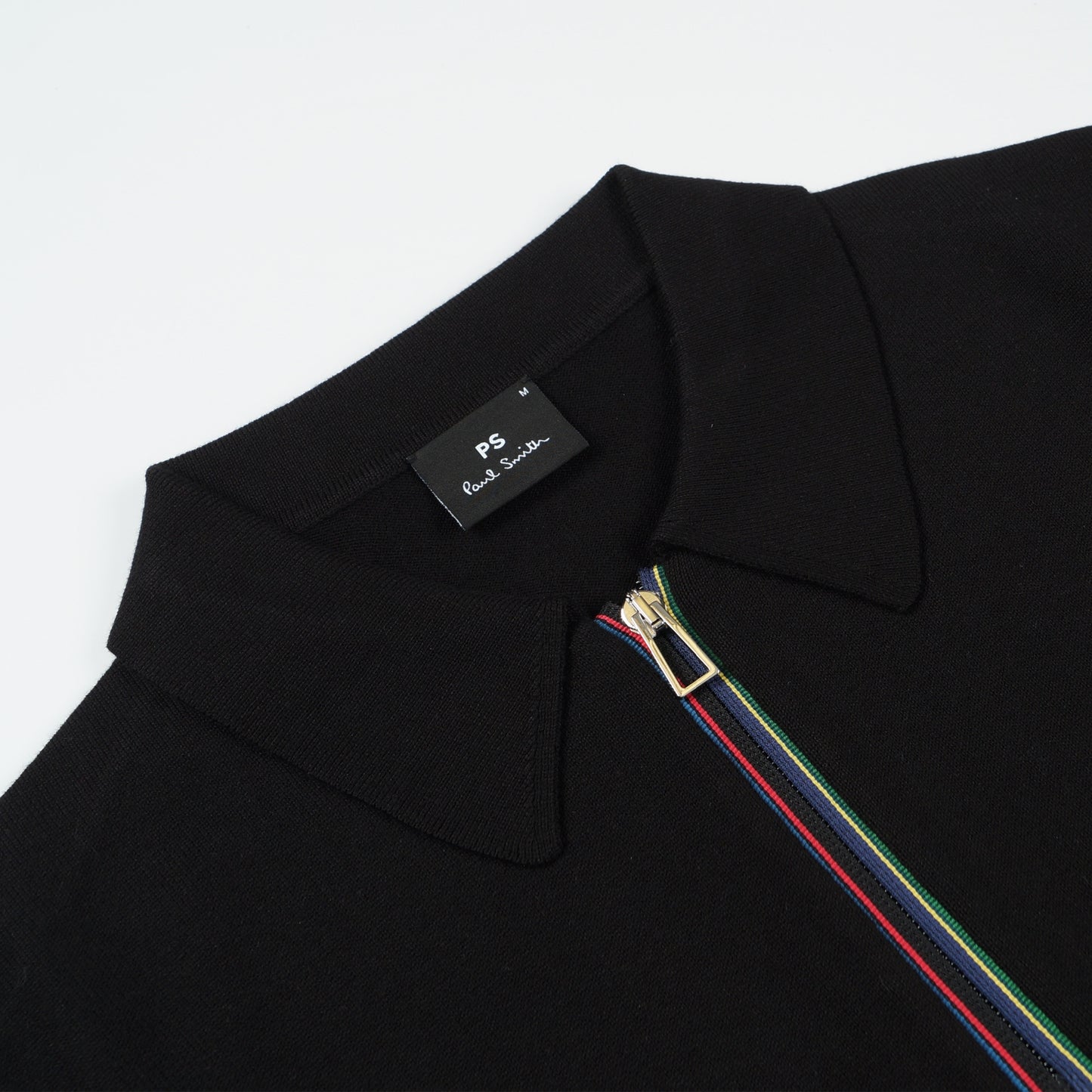 Knitted Short Sleeved Polo Sweater - Black