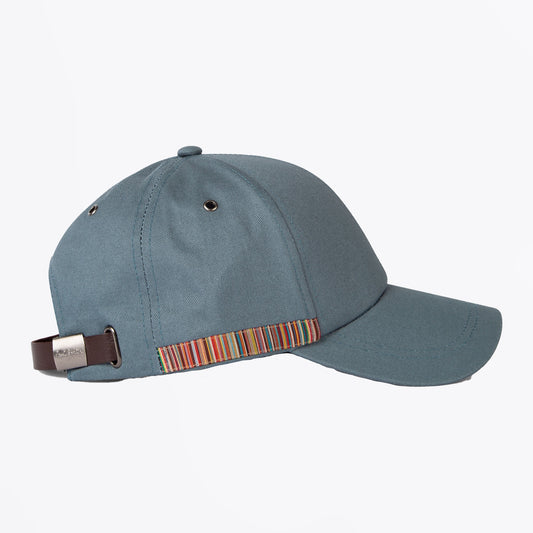 - Signature Stripe Trim Hat - Turquoise