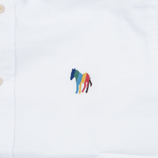 - Tailored Fit Zebra Shirt - White