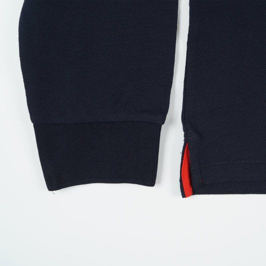 - Zebra Reg Fit Long Sleeved Polo Shirt - Dark Navy