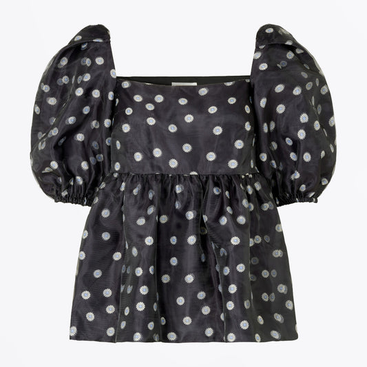 Kinsley Double Organza Top - Black