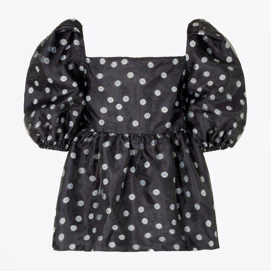 Kinsley Double Organza Top - Black