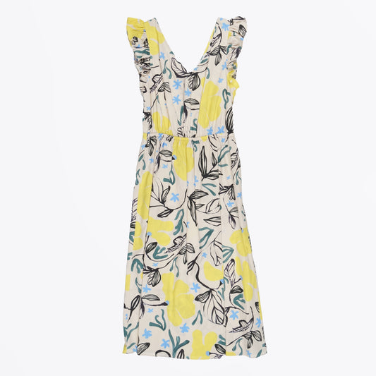 - Leaf Print Dress - Off-White