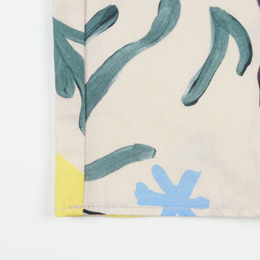 - Leaf Print Dress - Off-White