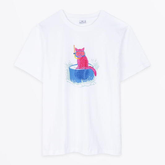 - 'Snorkel Cat' T-Shirt - White