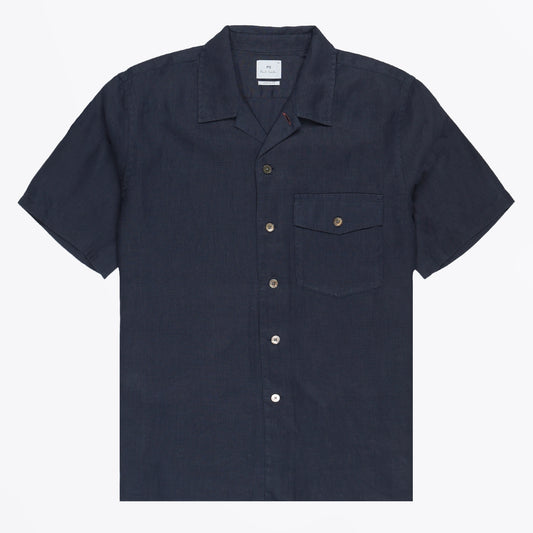 - Casual Fit Short Sleeve Shirt - Navy