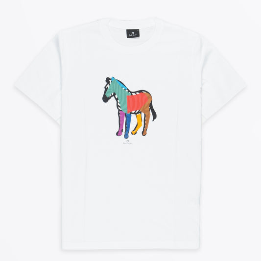 - Colourful Zebra Reg Fit T-Shirt - White
