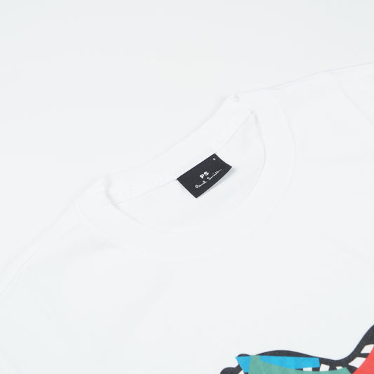 - Colourful Zebra Reg Fit T-Shirt - White