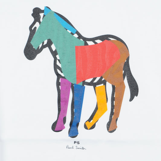 - Colourful Zebra Reg Fit T-Shirt - White