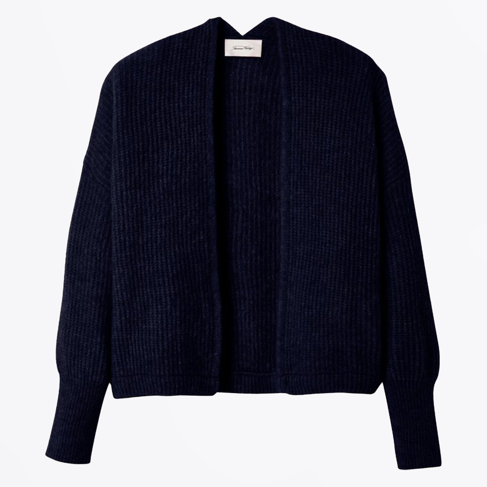 American East Open Front Shawl Cardigan - Navy Melange