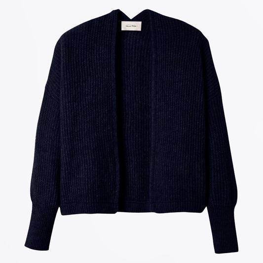 East Open Front Shawl Cardigan - Navy Melange