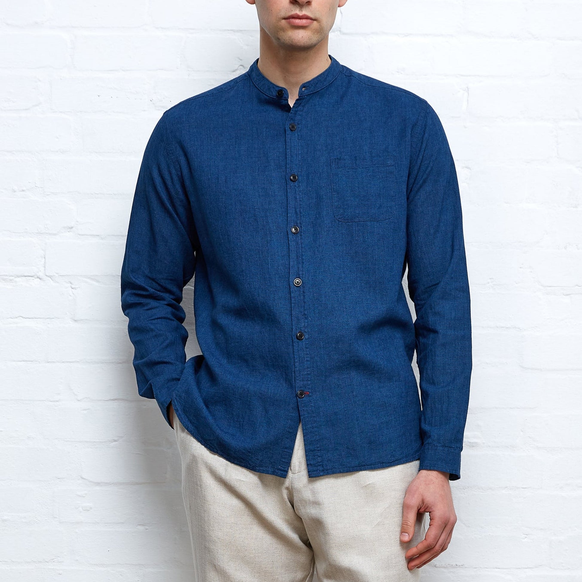 Oliver Grandad Shirt Lawes - Navy