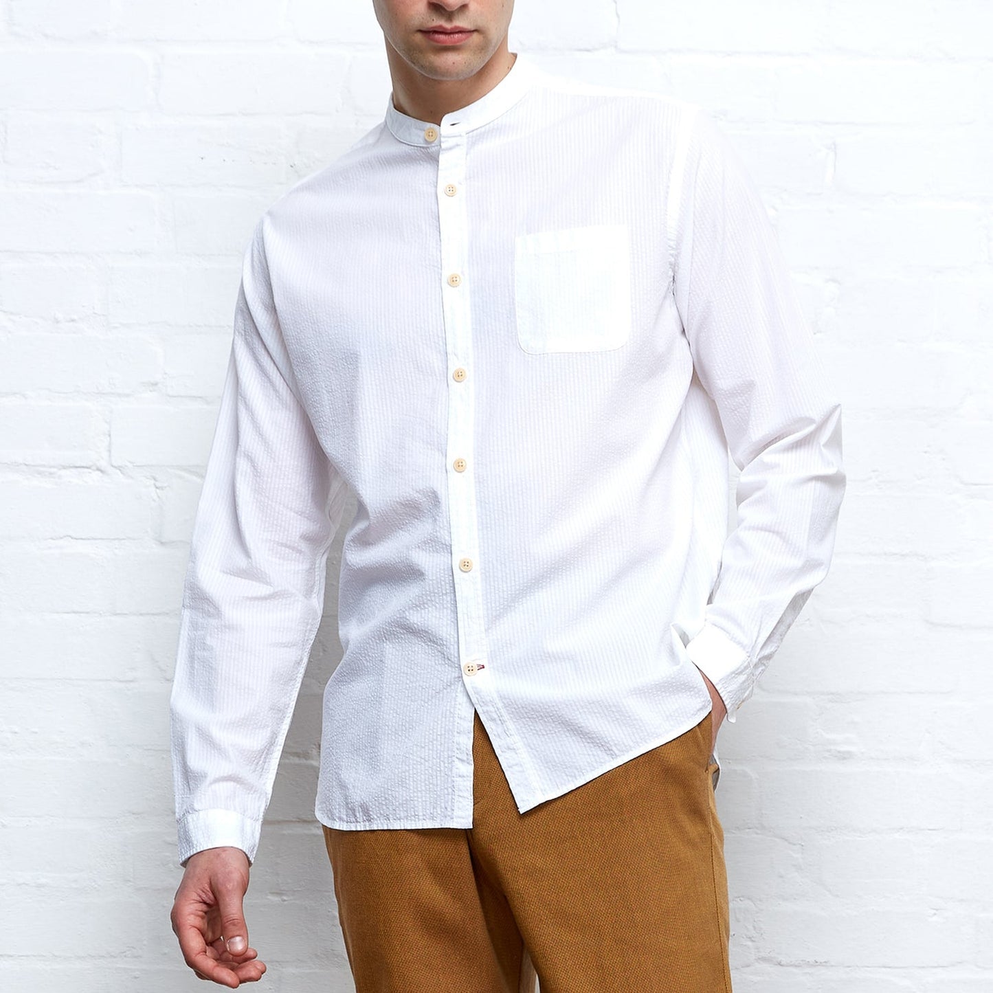 Grandad Shirt Newlyn - White