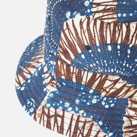 Hokkoh Print Buckle Hat - Navy