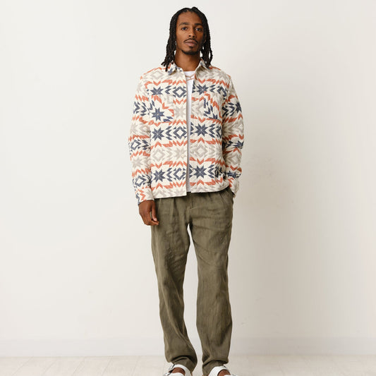 - Whiting Maze Overshirt - Ecru/Rust