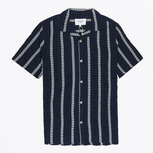 - Didcot Leno Shirt - Navy