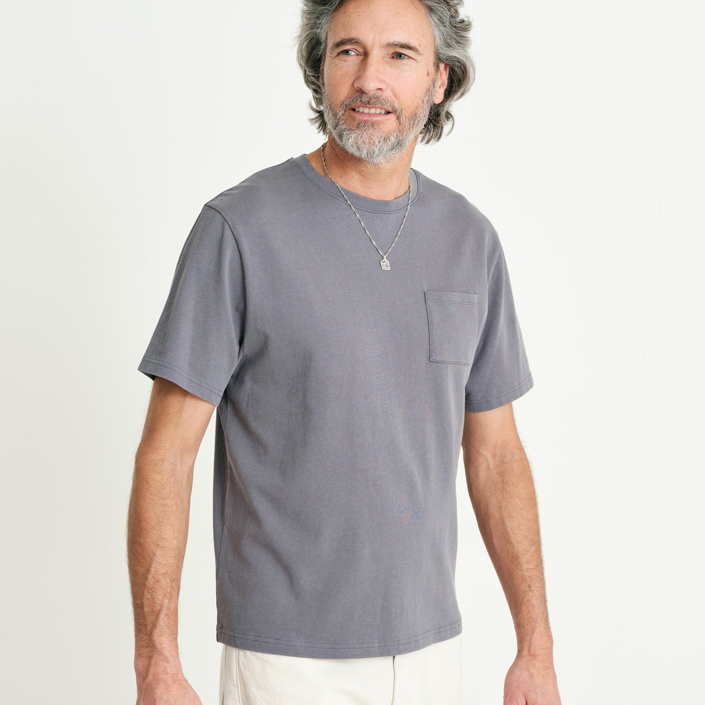 - Dean Pocket T-Shirt - Mid Blue