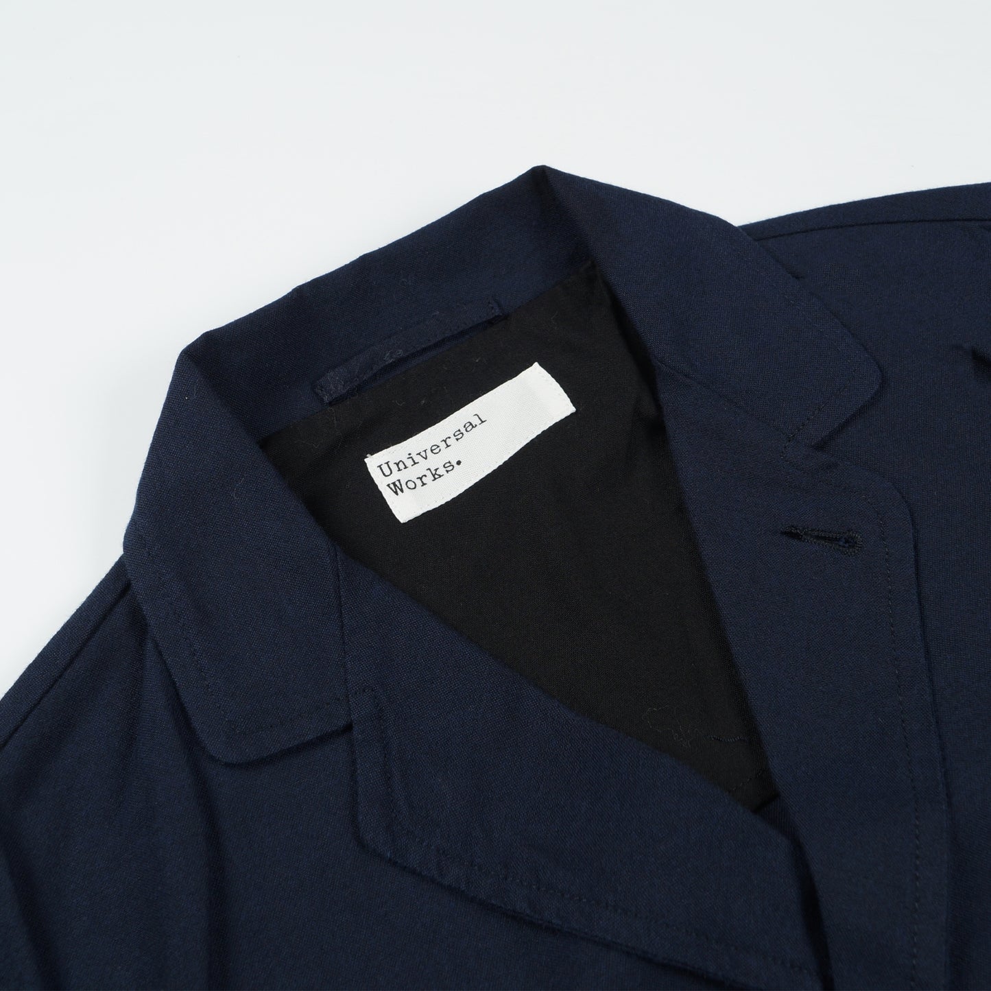 - Cotton Mix Suiting 3 Button Jacket - Navy