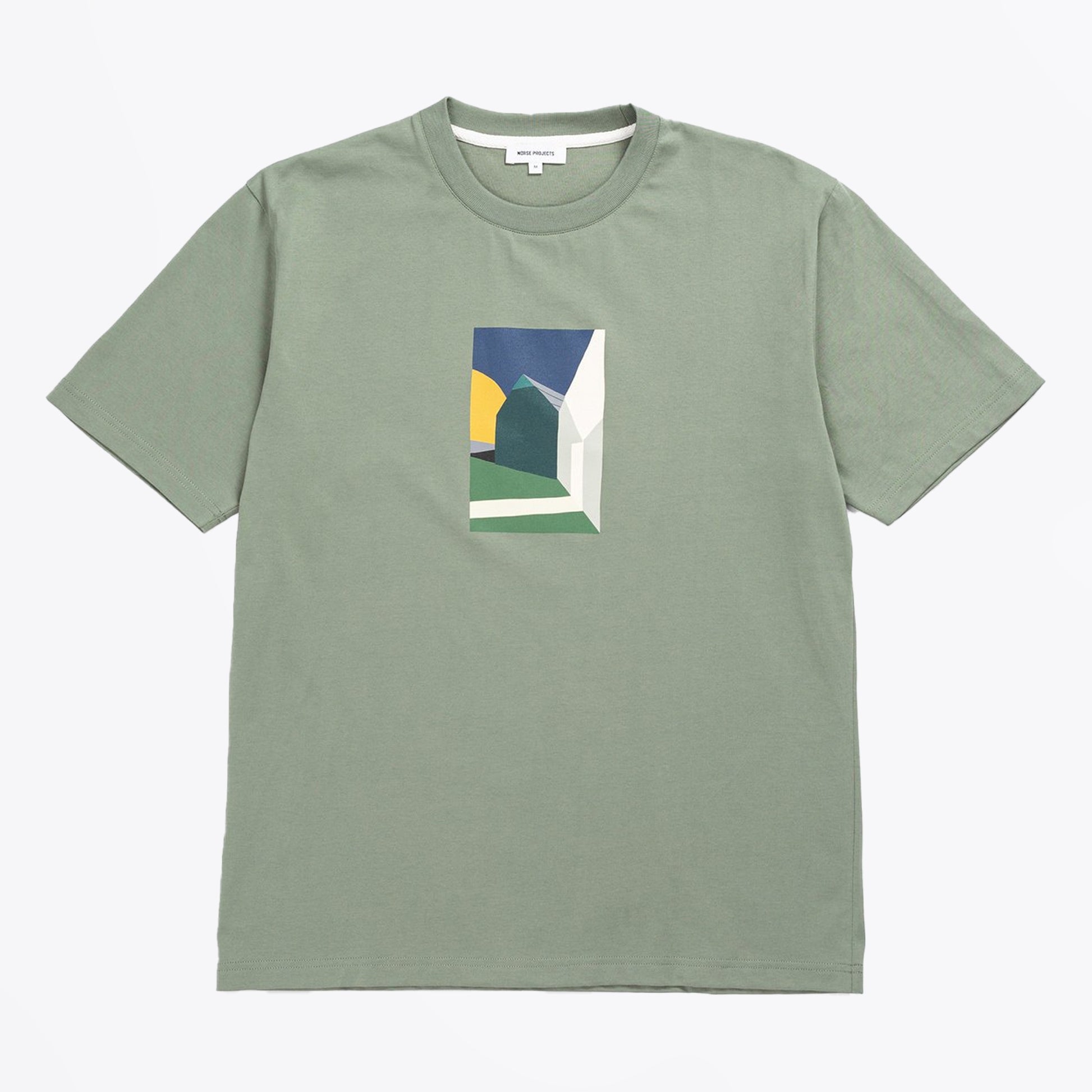 Norse Johannes Collage T-Shirt - Sage Green
