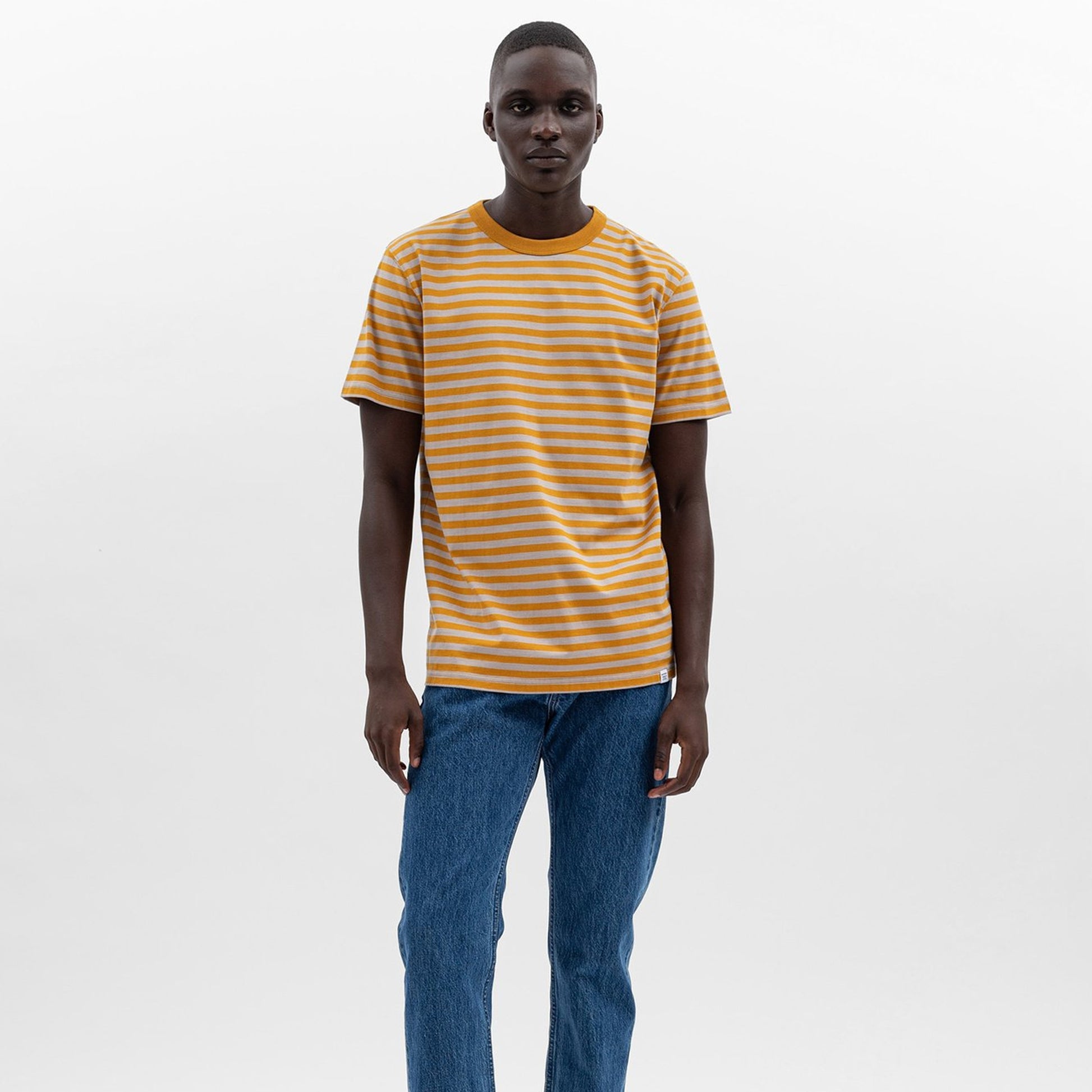 Norse Niels Classic Stripe T-Shirt - Tumeric Yellow