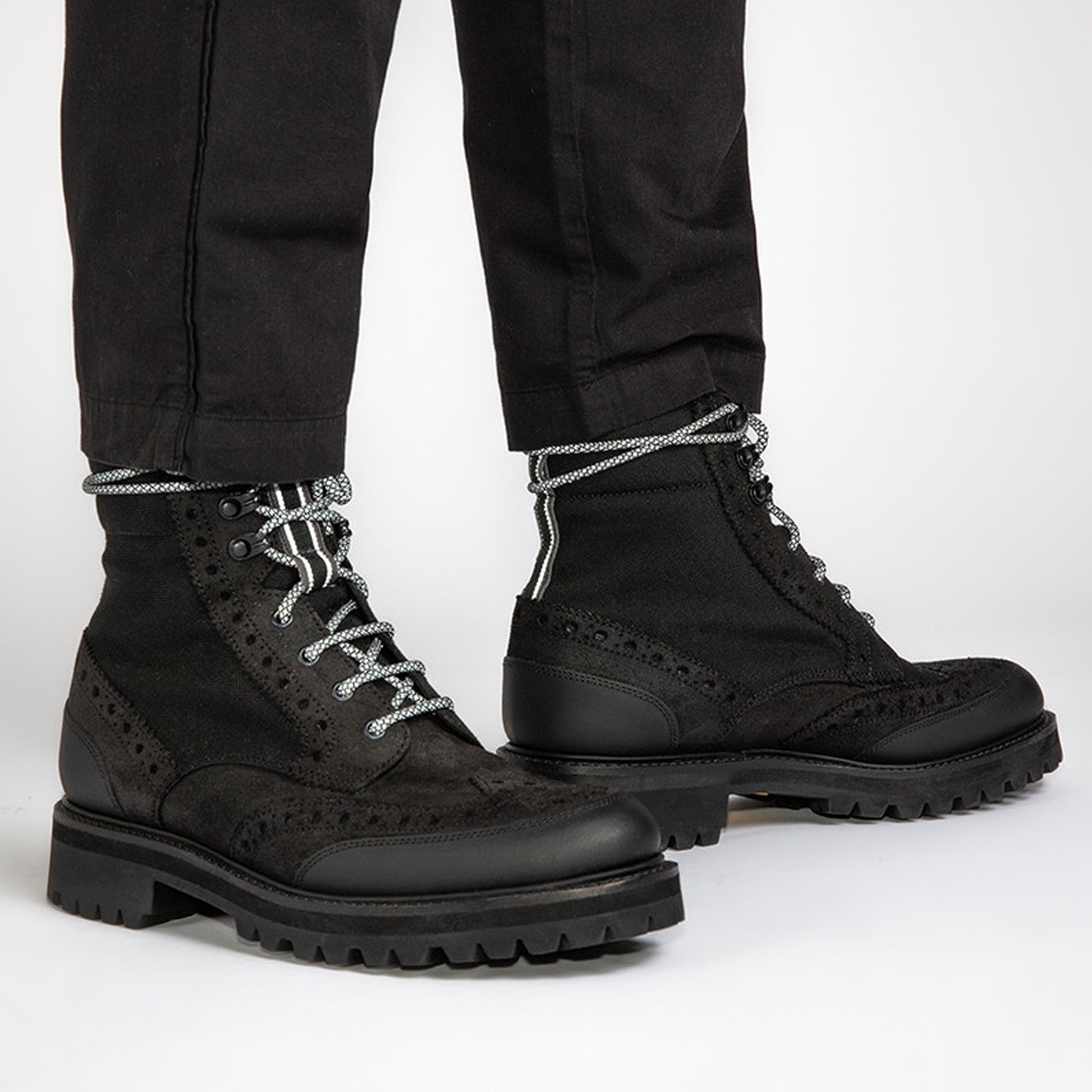 Grenson Fred Tech Brogues Derby Boots Black – MR MRS