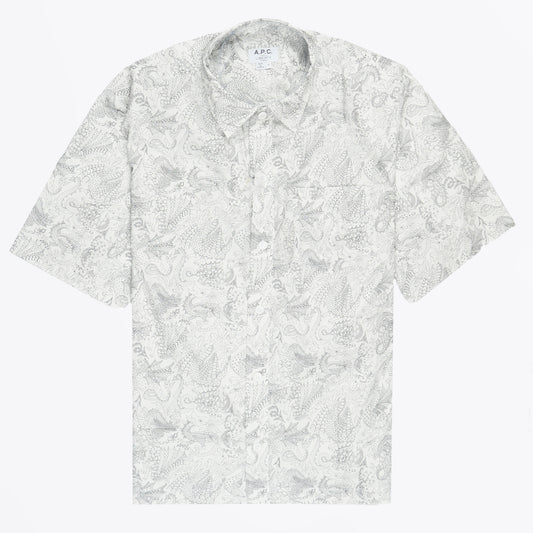 - Ellie H Dragon Print Shirt - White