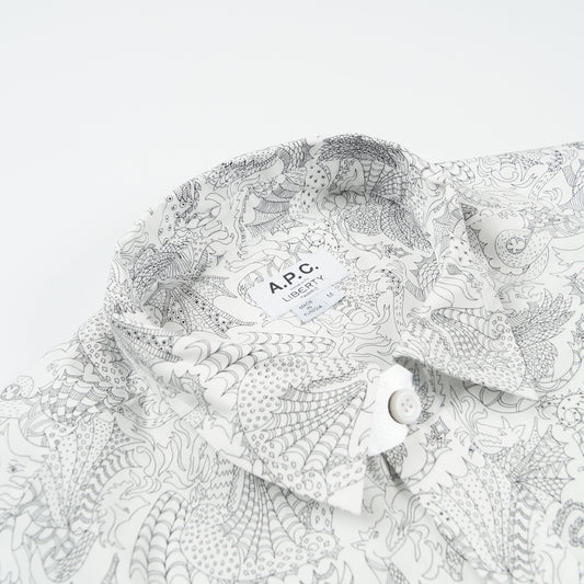 - Ellie H Dragon Print Shirt - White