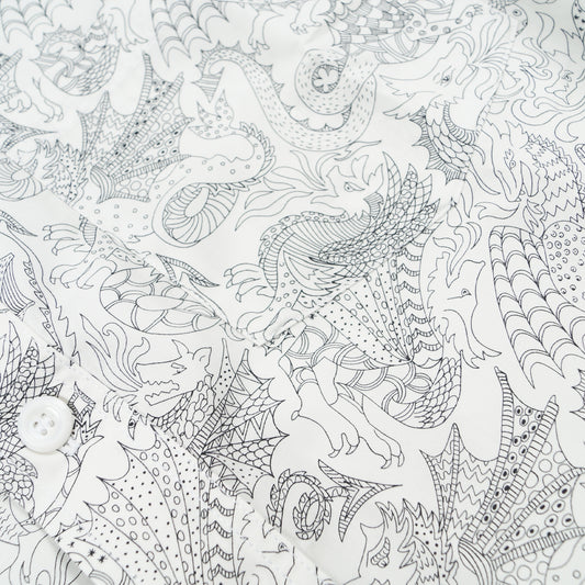 - Ellie H Dragon Print Shirt - White