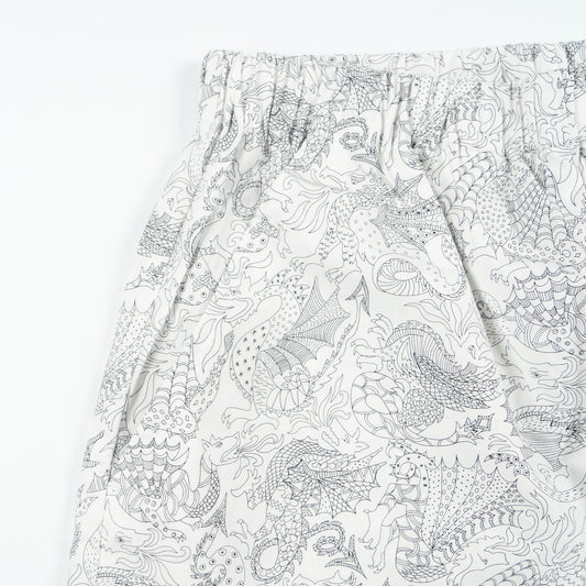Michel Dragon Print Shorts - White