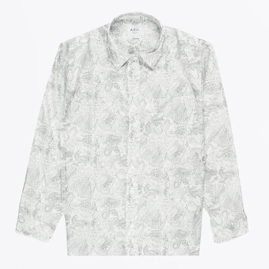 - Elias Dragon Print Shirt - White
