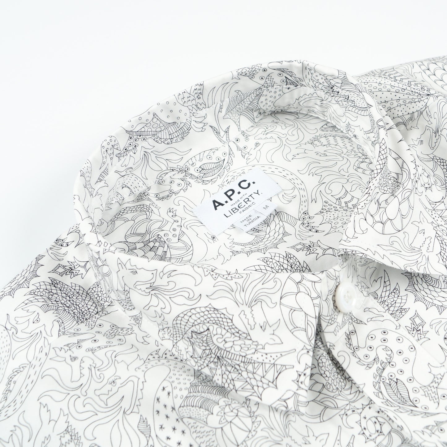 - Elias Dragon Print Shirt - White