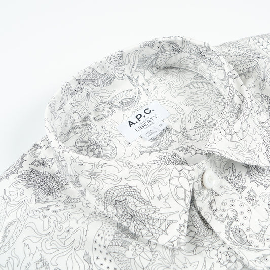 - Elias Dragon Print Shirt - White