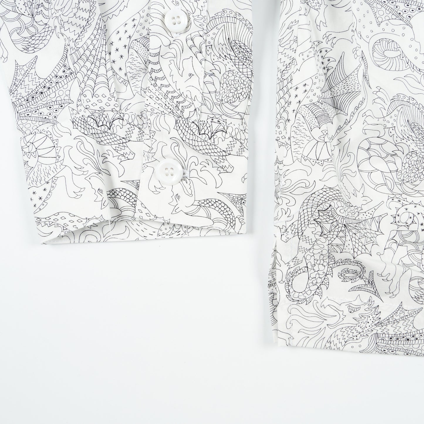 - Elias Dragon Print Shirt - White