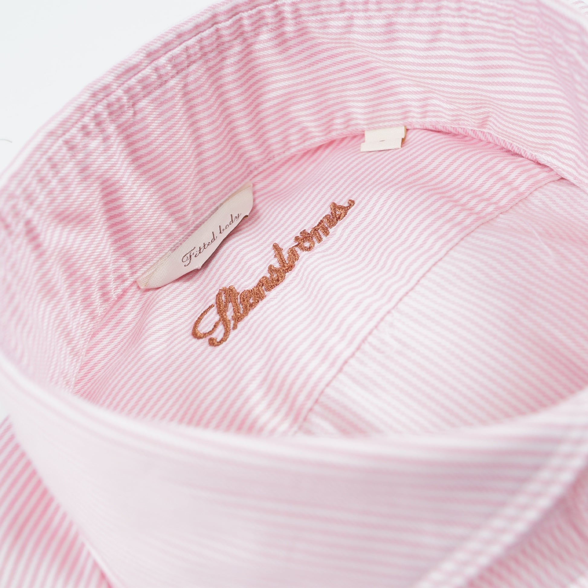 Stenstroms - Fitted Body Soft Poplin Stripe Shirt - Pink