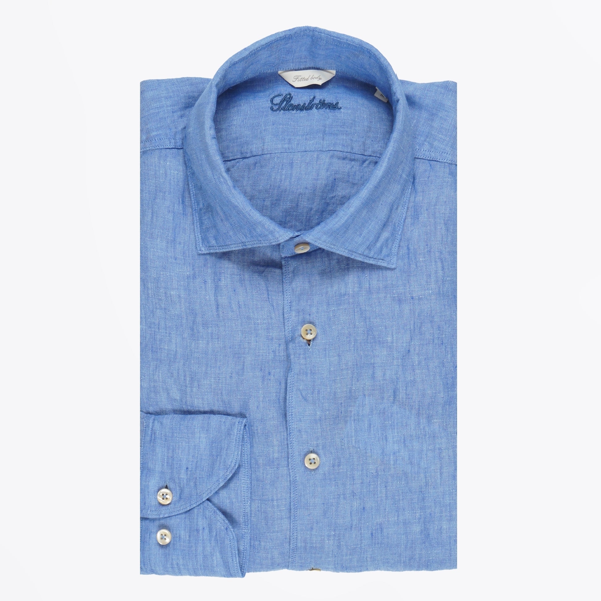 Stenstroms - Fitted Body Linen Shirt - Blue
