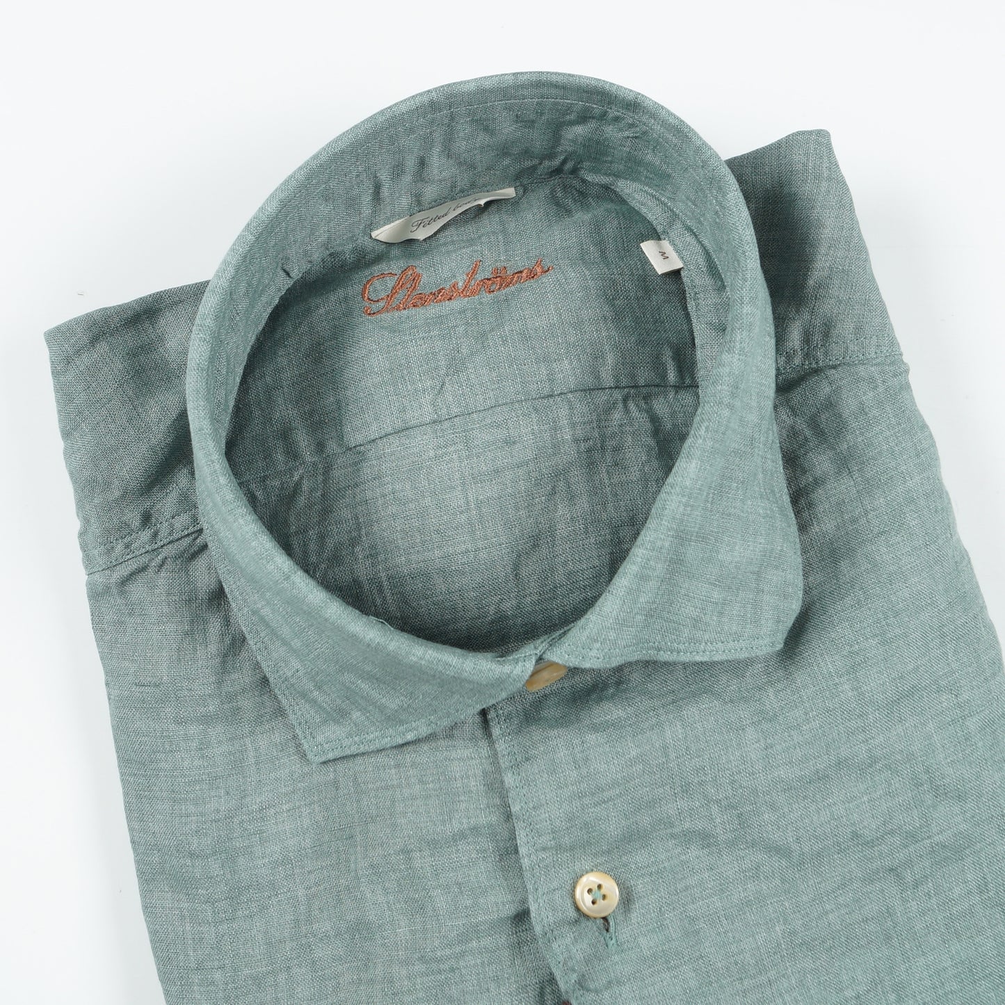 - Fitted Body Linen Shirt - Green