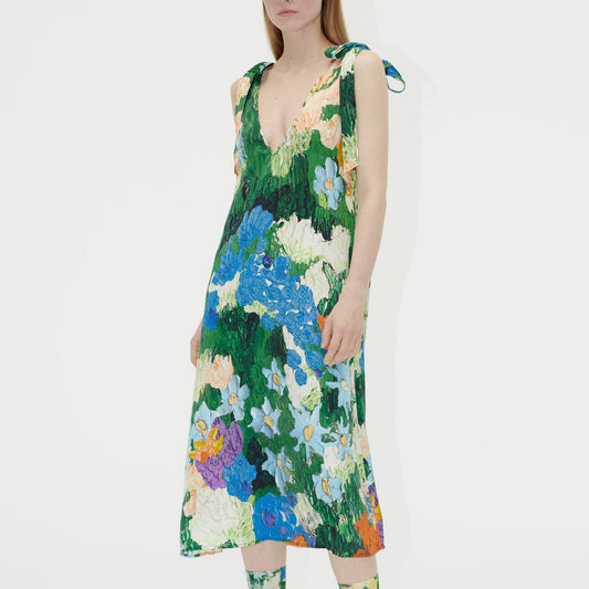 Naomi Dry Viscose Dress - Impressionist Garden